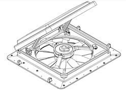 Picture of MAXXAIR VENT 0004401M Maxxfan Mini Roof Vent 1 Inch Thick Roofs Black