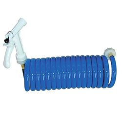 Picture of T-H Marine WDH-25B-B-DP Coiled Hose Only, 25' Blue, W/pistol Grip Nozzle