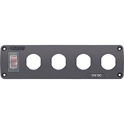 Picture of Blue Sea Systems 4369 Water-Resistant Accessory Panel, 15A Circuit Breaker, 4x Blank Apertures