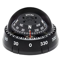 Picture of Ritchie Navigation XP-99 Kayaker Compass, Mfg# , Surface Mount, 2.75" Direct Reading Black Dial, Moveable Courseminder Bezel, No Illumination, No Compensators, 4.25" Diameter, 2.75" High, 5 Year Warranty.