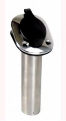 Picture of Whitecap Industries S-0096BCBLUE 304 Stainless Steel Flush Mount Rod Holder with Blue Liner and Black Cap
