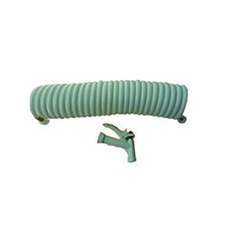 Picture of T-H Marine WDH-25W-B-DP 25' Coiled Washdown Hose with Pistol Grip Nozzle White
