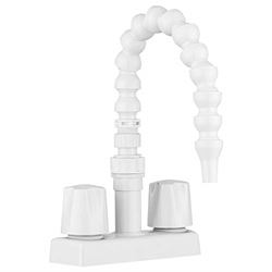 Picture of Dura Faucet DFSA183KWT RV Exterior Quick Connect Faucet with 360° Gooseneck Spout White