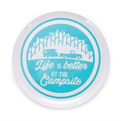 Picture of Camco 53227 Melamine Dinner Plate 9.75 Inch Blue Tree and Truck Pattern