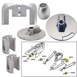 Picture of Tecnoseal 20805 Tecnoseal Anode Kit Merc Bravo 3 2004 W/ Hardware Zinc Poly