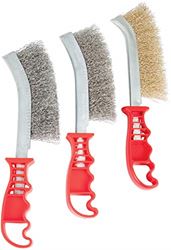 Picture of Performance Tool W4990 3pc Hand Brush Set Stainless Steel, Galvanized And Brass Wire Brush For Cleaning Welding Slag And Rust