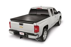 Picture of TrailFX TFX1003 Soft Tri-Fold Tonneau Cover Black Vinyl with Aluminum Rails