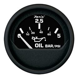 Picture of Faria Instruments 12805 FARIA EURO BLACK 2" OIL PRESS  GAUGE - METRIC (5 BAR)