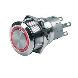 Picture of BEP Marine 80-511-0002-00 Bep Push-Button Switch 12v Momentary On/off Red Led