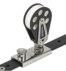 Picture of Schaefer Marine 504-82 5 Series Single Block On 1-Inch T-Track Slider, Aluminum Cheeks And Delrin Plain Bearing Sheave, 25mm
