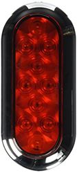 Picture of Anderson Manufacturing V423XR4 Anderson LED Oval Stop Turn & Tail Light Red With Chrome Bezel
