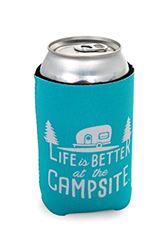 Picture of Camco 53249  Life Is Better At The Campsite Can Holder, Teal, Better At Campsite