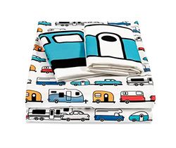 Picture of Camco 53299 Life Is Better At The Campsite RV Sheet Set Short Queen 4-Piece