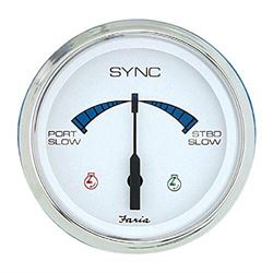 Picture of Faria Instruments 33801 Chesapeake White SS 4" Engine Synchronizer Dual Gas & Variable Ratio Diesel