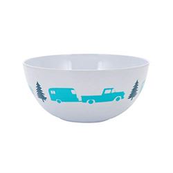 Picture of Camco 53225  Melamine Dishware, Blue Tree & Truck Pattern, 6" Bowl