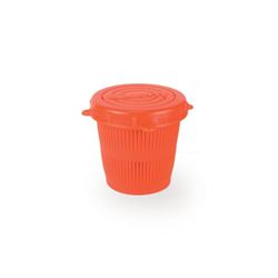 Picture of Scotty Downriggers 0672 Vented Bait Jar W/ Lid, 1/2 Litrer, Flourescent Orange, Mfg# , Rugged Container For Storing Bait Or For Protecting Bait In A Crab Or Prawn Trap.