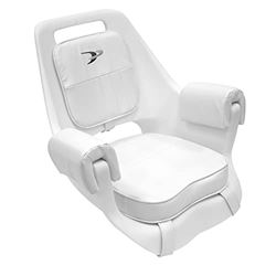 Picture of Wise Seating 8WD007-3-710 Deluxe Pilot Helm Chair with Cushions and Mounting Plate, White