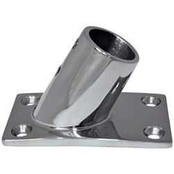Picture of Whitecap Industries 6042C 60 Degree Rectangular Base Rail Fitting 7/8" OD Stainless Steel