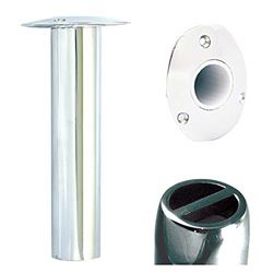 Picture of Tigress 88527 0° Oval Head Stainless Steel Gunnel Mount Rod Holder