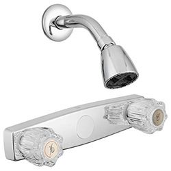 Picture of Dura Faucet DFSA601ACP RV Shower Faucet with Clear Acrylic Knobs Chrome Polished