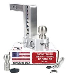 Picture of Weigh Safe WS8-2-KA Adjustable Ball Mount 8" Drop Hitch with Built-In Scale