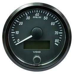 Picture of VDO Gauges A2C3833020030 Computers Singleviu 80mm (3-1/8 Inch) Tachometer-8000 Rpm -