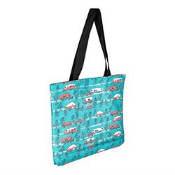 Picture of Camco 53269 Life Is Better at the Campsite Canvas Tote Bag - Teal with RV Sketch