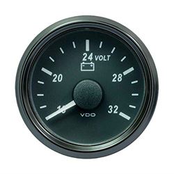 Picture of VDO Gauges A2C3832780030 Computers Singleviu 52mm (2-1/16 Inch) Voltmeter For 24 Volt System -