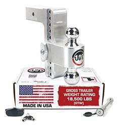 Picture of Weigh Safe CTB8-2.5-KA Adjustable Ball Mount 8" Drop Hitch 2.5" Receiver 18,500 GTW