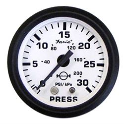 Picture of Faria Instruments F12903 Euro White 4" Water Pressure Gauge 0-30 PSI