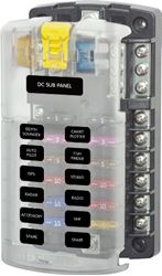 Picture of Blue Sea Systems 5026BSS ST Blade Fuse Block 12 Circuit with Negative Bus and Cover