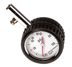 Picture of Performance Tool W1450 2" ROUND TIRE GAUGE (WHITE FACE)