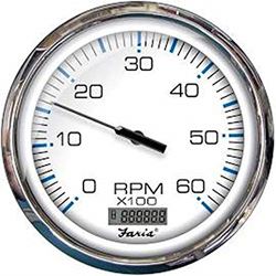 Picture of Faria Instruments 33863 Chesapeake 5" Tachometer with Hourmeter 6000 RPM Gas Inboard