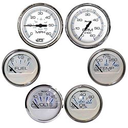 Picture of Faria Instruments KTF063 Chesapeake 6 Gauge Set White Stainless Steel Inboard