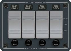 Picture of Blue Sea Systems 8666 BLUE SEA 8666 WATER-RESISTANT BILGE PANEL 4 CONTURA SWITCHES