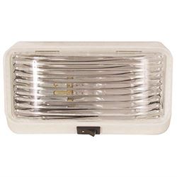 Picture of Optronics RVPL3CFS Rectangular RV Porch Light with Switch Clear Lens White Housing