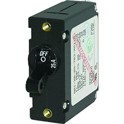 Picture of Blue Sea Systems 7216BSS 25 Amp Single Pole Circuit Breaker Toggle Switch Black