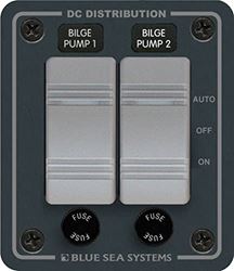 Picture of Blue Sea Systems 8664 BLUE SEA 8664 WATER-RESISTANT BILGE PANEL 2 CONTURA SWITCHES