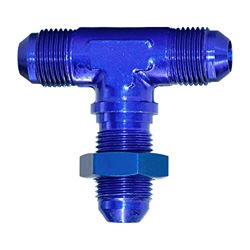 Picture of SPEEDFX 560834 -8AN 180 Degree Bulkhead Flare Tee Blue Anodized Aluminum