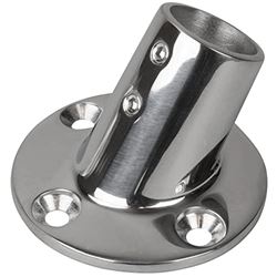 Picture of Sea-Dog Line 280601-1 Round Base Rail Fitting 60 Degree 1 Inch Stainless Steel