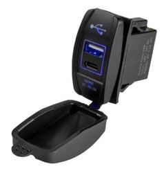 Picture of Sea-Dog Line 426521-1 Sea-Dog 4265211 USB & USB-C Rocker Switch Style Power Socket