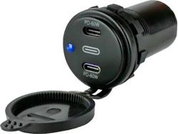 Picture of Sea-Dog Line 426522-1 Dual USB-C Power Socket with Power Delivery