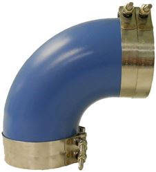 Picture of Trident Marine 290V3000-S/S Marine  Molded Silicone Wet Exhaust 90-Degree Elbow with Clamps, 3", 350-Degree Fahrenheit