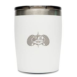 Picture of Toadfish 1076 Non-tipping 10oz Double Wall Insulated Stainless Steel Rocks Tumbler w/ East Slide Lid - White
