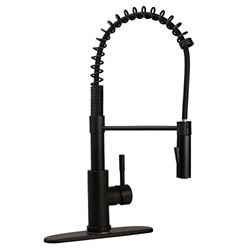 Picture of Dura Faucet DF-MK504SLK-MB RV Spring Coil Pull-Down Kitchen Faucet with High-Arc Spout - Matte Black