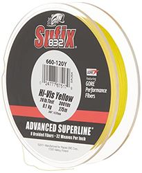 Picture of Sufix 660-120Y 832 Advanced Superline Braid 20lb 300yd Hi-Vis Yellow