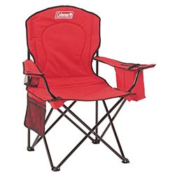 Picture of Coleman 2000035686 Portable Quad Camping Chair with Built-In 4-Can Cooler, Red