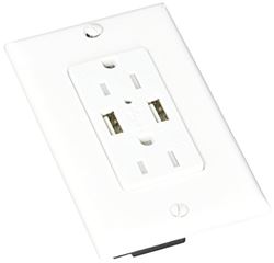 Picture of Valterra DG61070VP Dual USB Charger with Duplex Receptacle White
