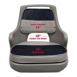 Picture of Wise Seating 8WD0153660 Freshwater Bucket Seat with Cushions Gray/Navy