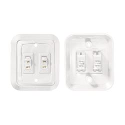 Picture of RV Designer S657 Wall Plate Switch, Double, White, 3.53" x 2.39", On/Off - SPST